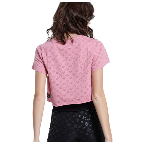 Bodytalk Γυναικεία κοντομάνικη μπλούζα crop One World